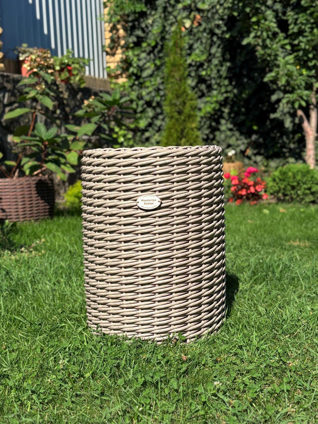 Groer Zylinder Rattan Pflanzgef 10L mit Innentopf | schlanker Weiden  Bodentopf | Boho Dekor - Etsy.de