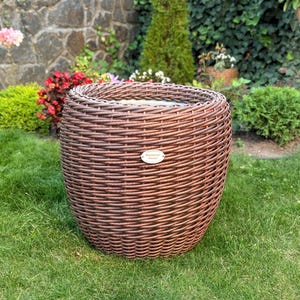 Large Floor Rattan Planter 35L | Tall Boho Wicker Pot for Monstera & Palm | Handwoven Indoor Outdoor Decor