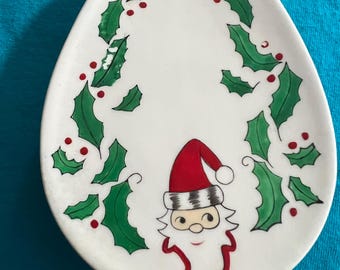 vintage Christmas SANTA Lefton Spoon Rest,1624 Japan
