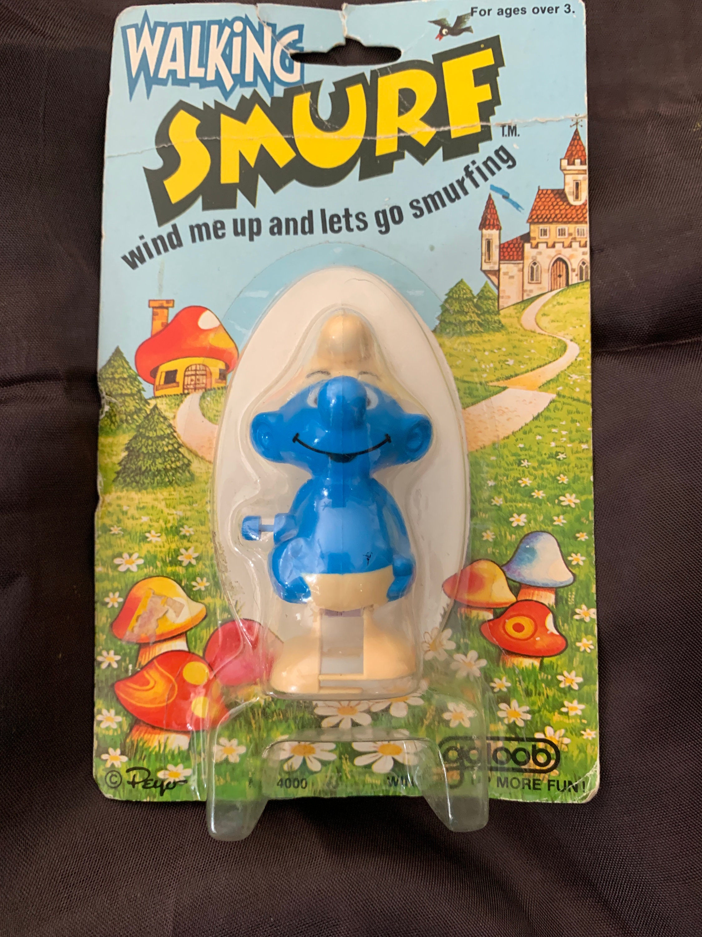Vtg Smurfs Peyo Schleich Wind up Walking smurf Action Figure