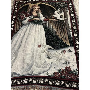 Pure Country Weavers Christmas Angel with Doves Blanket image 2