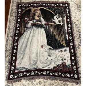Pure Country Weavers Christmas Angel with Doves Blanket image 1