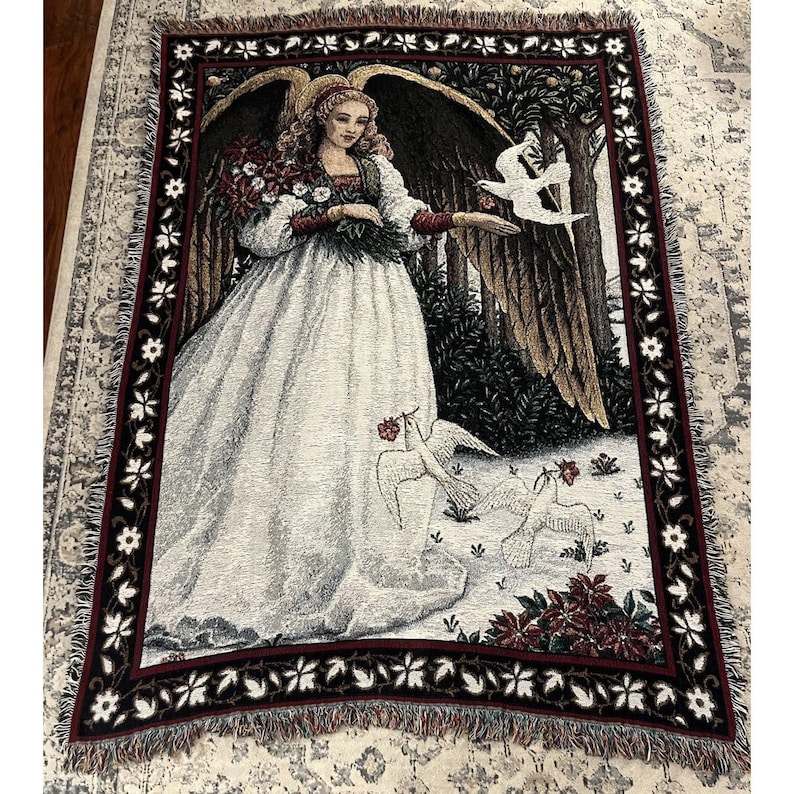 Pure Country Weavers Christmas Angel with Doves Blanket image 1