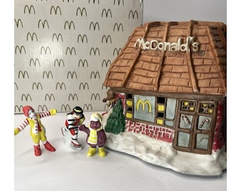 McDonald's Ceramic Hand Painted Light-Up Christmas Village House Ronald McDonald