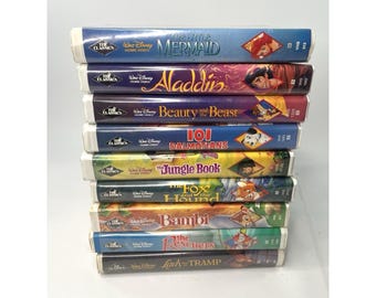 Disney Black Diamond Classics 9 VHS Bundle Lot Little Mermaid Aladdin Rescuers