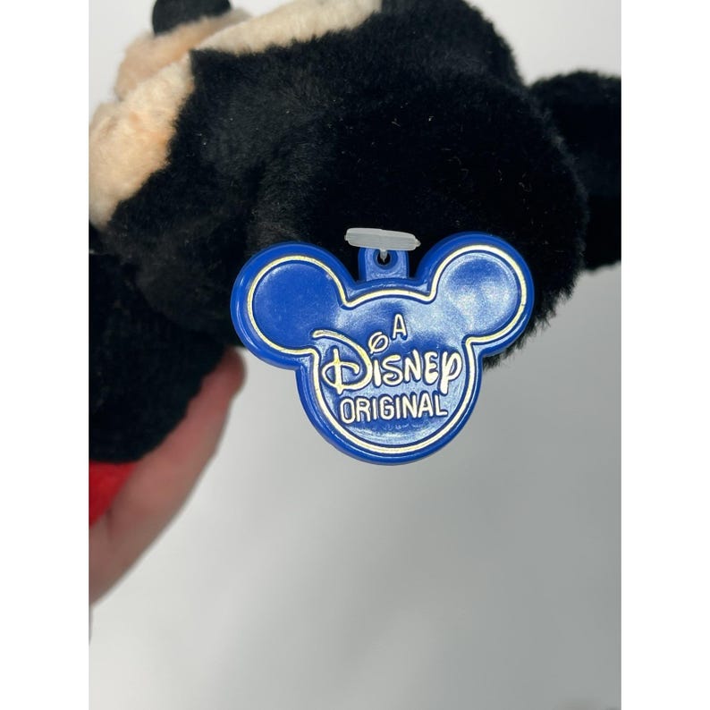 Vintage DISNEYLAND Mickey Mouse Plush 7" tongue out with Blue Plastic Tag image 6