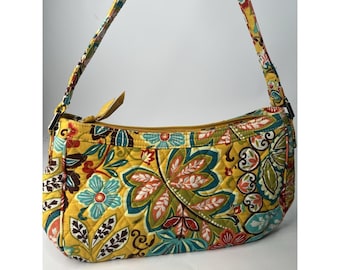 Vera Bradley Provencal Cassidy Satchel Shoulder Bag Purse Yellow Floral