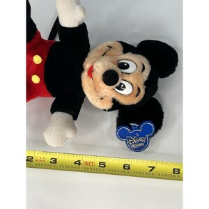 Vintage DISNEYLAND Mickey Mouse Plush 7" tongue out with Blue Plastic Tag image 7