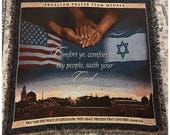 Woven Jerusalem Prayer Blanket/Tapestry/Throw Blanket 50"x50"