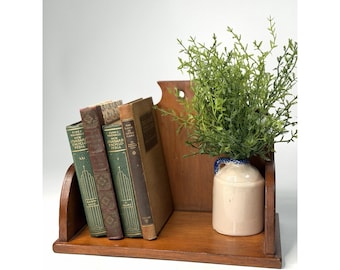 Vintage Nautical Wood Captains Book Shelf Solid Cherry Cottagecore Decor