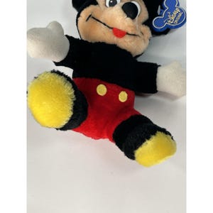 Vintage DISNEYLAND Mickey Mouse Plush 7" tongue out with Blue Plastic Tag image 3