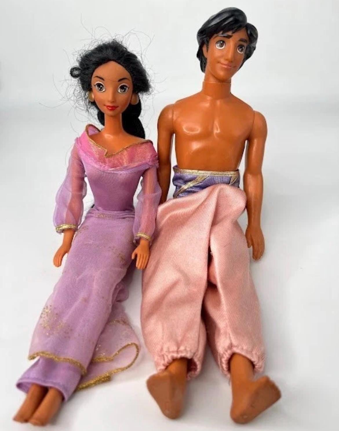 2 Vintage Disney 1968 Aladdin and 1966 Princess Jasmine Original