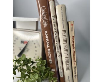 Lot of 4 Vintage Cookbooks Curated Kitchen Book Decor Cottagecore Gradmacore