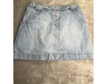 Vintage St John Bay Y2K Denim Short Skirt Size 10 Shorts Light Wash