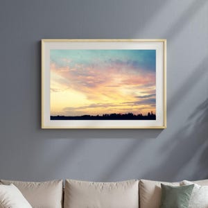 Prairie Sunset Photography Print – Pastel Sky Wall Art (Digital Download)