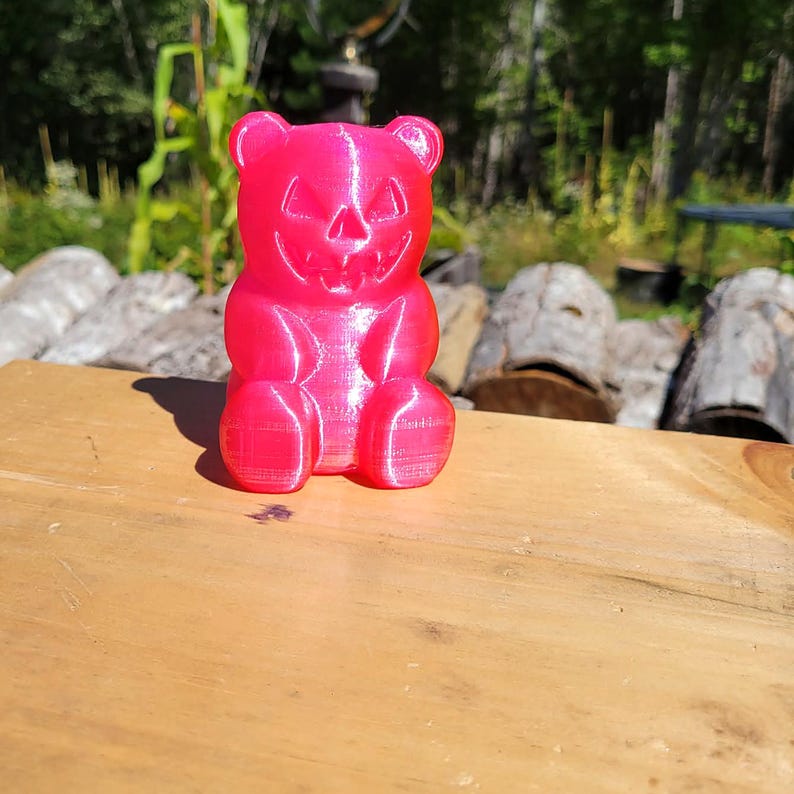 Quetschbarer Halloween-Gummibärchen, Kürbisgesicht, pinkfarbenes Fidget-Spielzeug (2 oder 4 Zoll) Bild 3