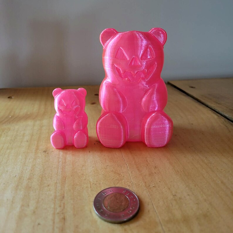 Quetschbarer Halloween-Gummibärchen, Kürbisgesicht, pinkfarbenes Fidget-Spielzeug (2 oder 4 Zoll) Bild 2