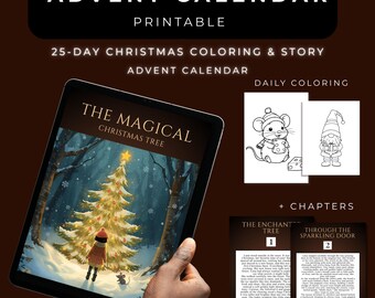 25 dias de diversão natalina: Calendário do Advento para imprimir - Livro de colorir e histórias