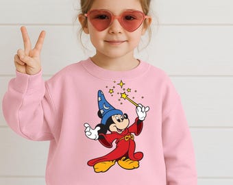 Sudadera y camisa de Mickey mágico, camiseta de Mickey haciendo magia, linda camiseta de mago de dibujos animados, camiseta con gráfico mágico retro, regalo de personaje divertido