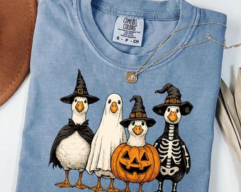 Silly Goose Halloween Shirt | Comfort Colors Goose Ghost Tee | Funny Pumpkin Fall Shirt | Spooky Season Top | Cute Halloween T-Shirt