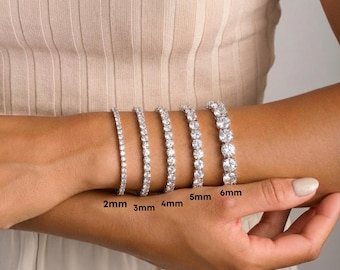 Moissanit Tennis Armband - Sterling Silber, VVS1 Diamond Style