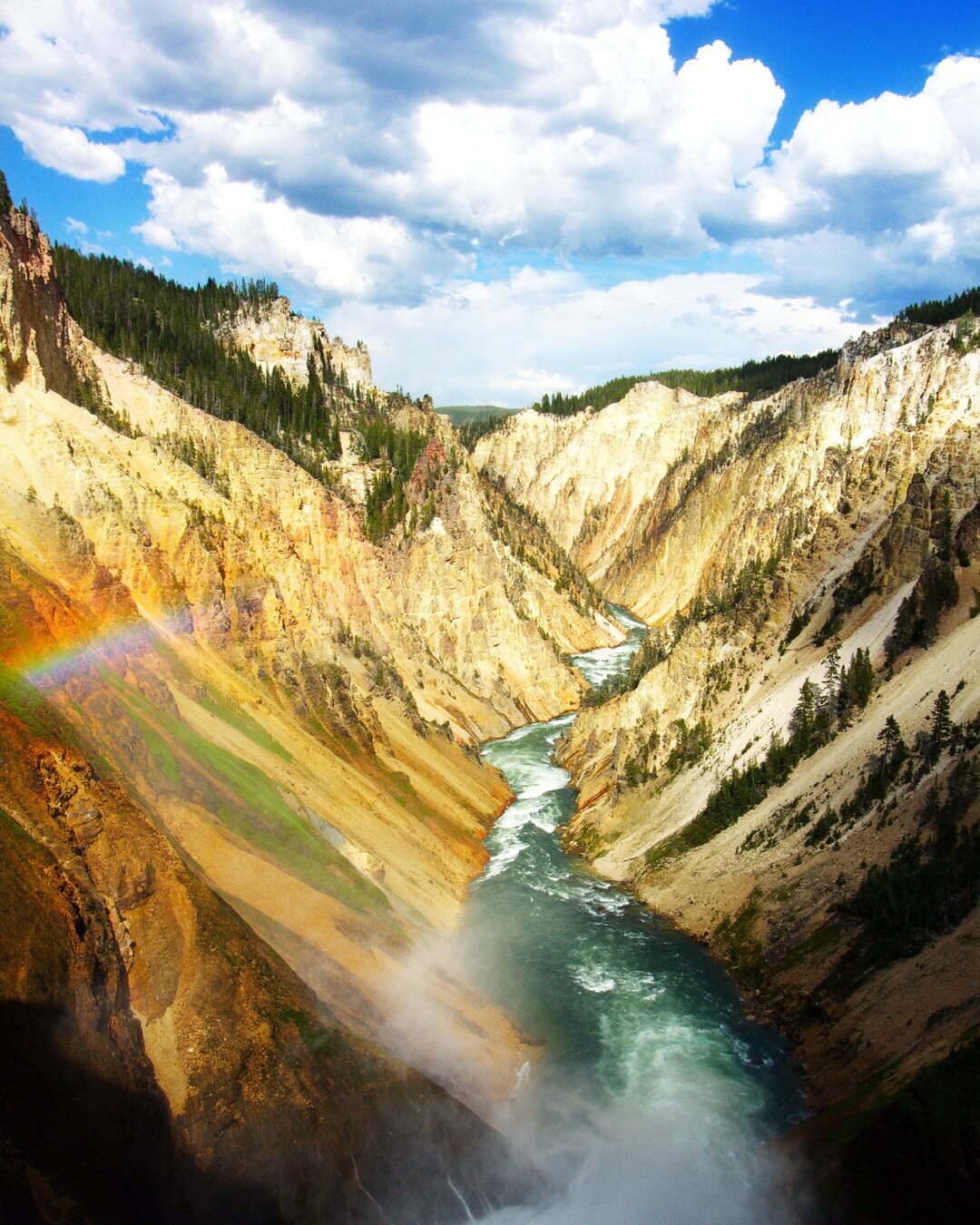 Yellowstone Falls Daytime Rainbow Photo Digital Download - Etsy