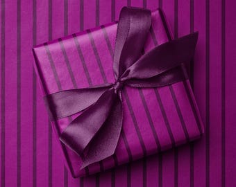 Purple Striped Wrapping Paper, Monochromatic Gift Wrap