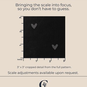 Black Heart Wrapping Paper, Minimalist Romantic Gift Wrap, Modern Monochrome Hearts Roll image 6