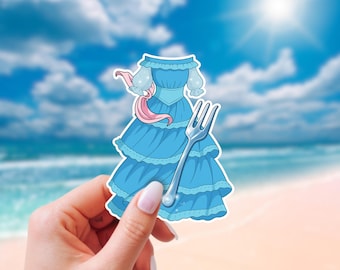 Princess Ariel Dress Sticker | The Little Mermaid Live Action Waterproof Vinyl Stickers | Disney Inspired Stickers