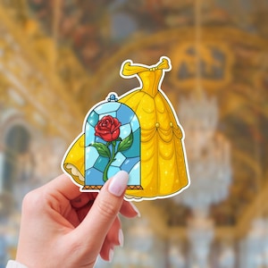 Belle’s Ball Gown Sticker | Beauty and the Beast Waterproof Vinyl Stickers | Disney Inspired Stickers