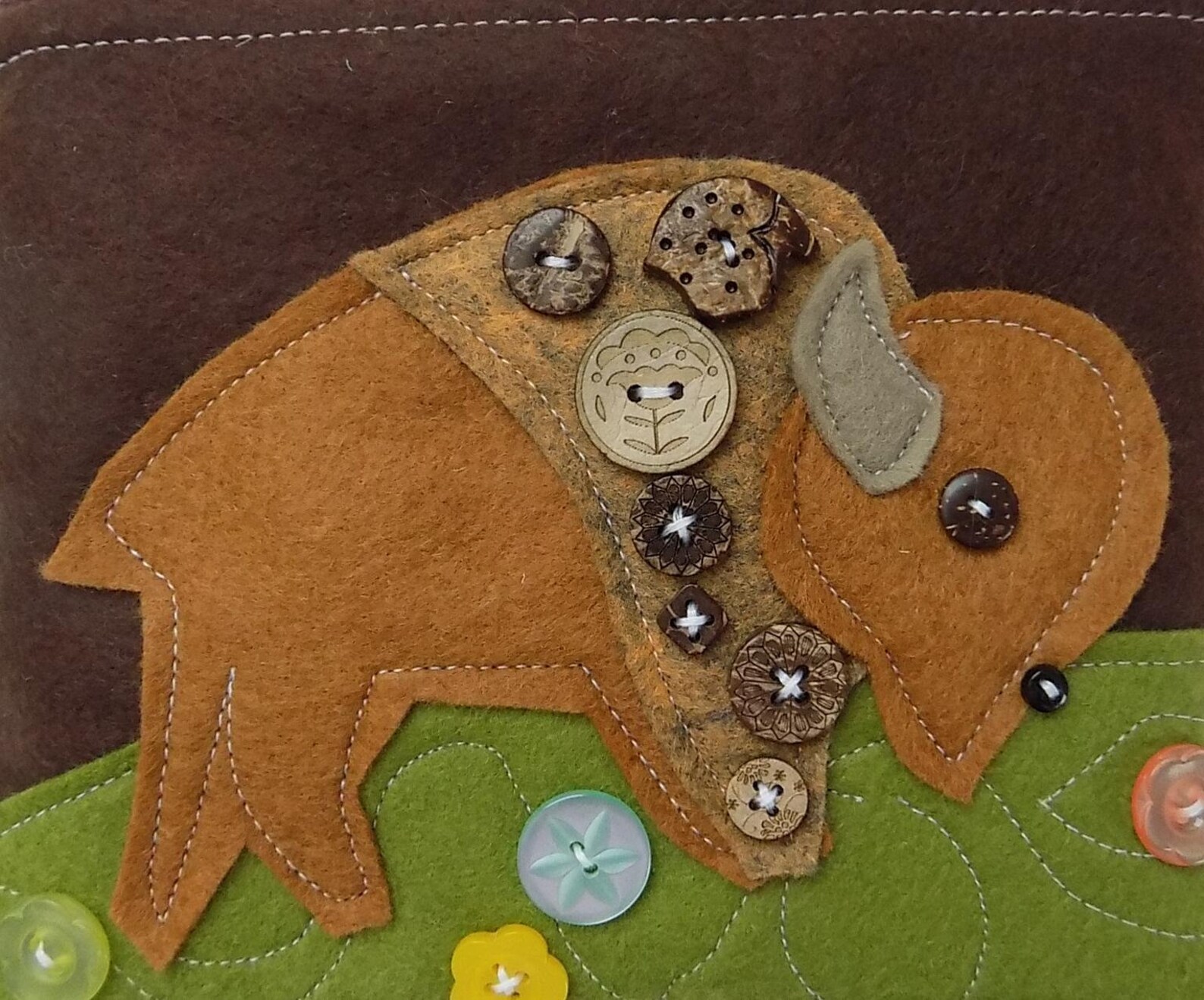 Titonka Bison Buffalo Zipper Pouch in Earth Browns by Etsy