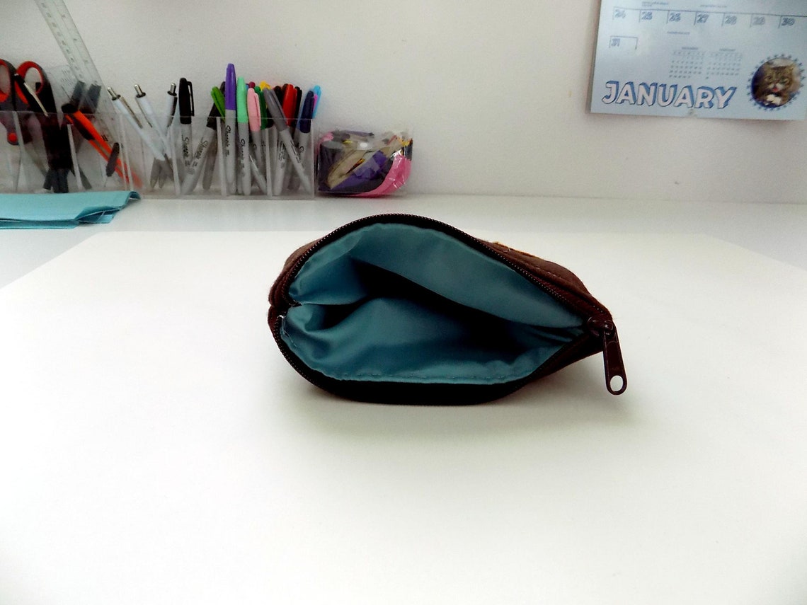 Titonka Bison Buffalo Zipper Pouch in Earth Browns by Etsy