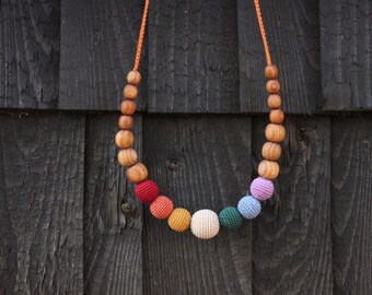 Collier Terreux Simple Arc-en-ciel fait à la main