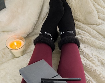 Lot (3/6 paires) de chaussettes d'hiver duveteuses en mouton : pelucheuses et douces