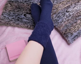 Lot de chaussettes hautes duveteuses et pelucheuses : douces pour l'hiver, idées cadeaux