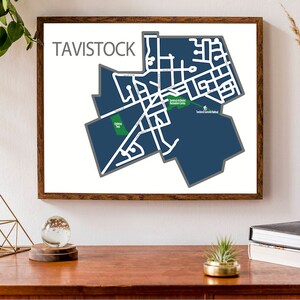 Carte typographique de Tavistock, Ontario | Comté d'Oxford | Impression du plan de la ville | Carte du Canada | Poster de carte personnalisée | Impression de carte personnalisée