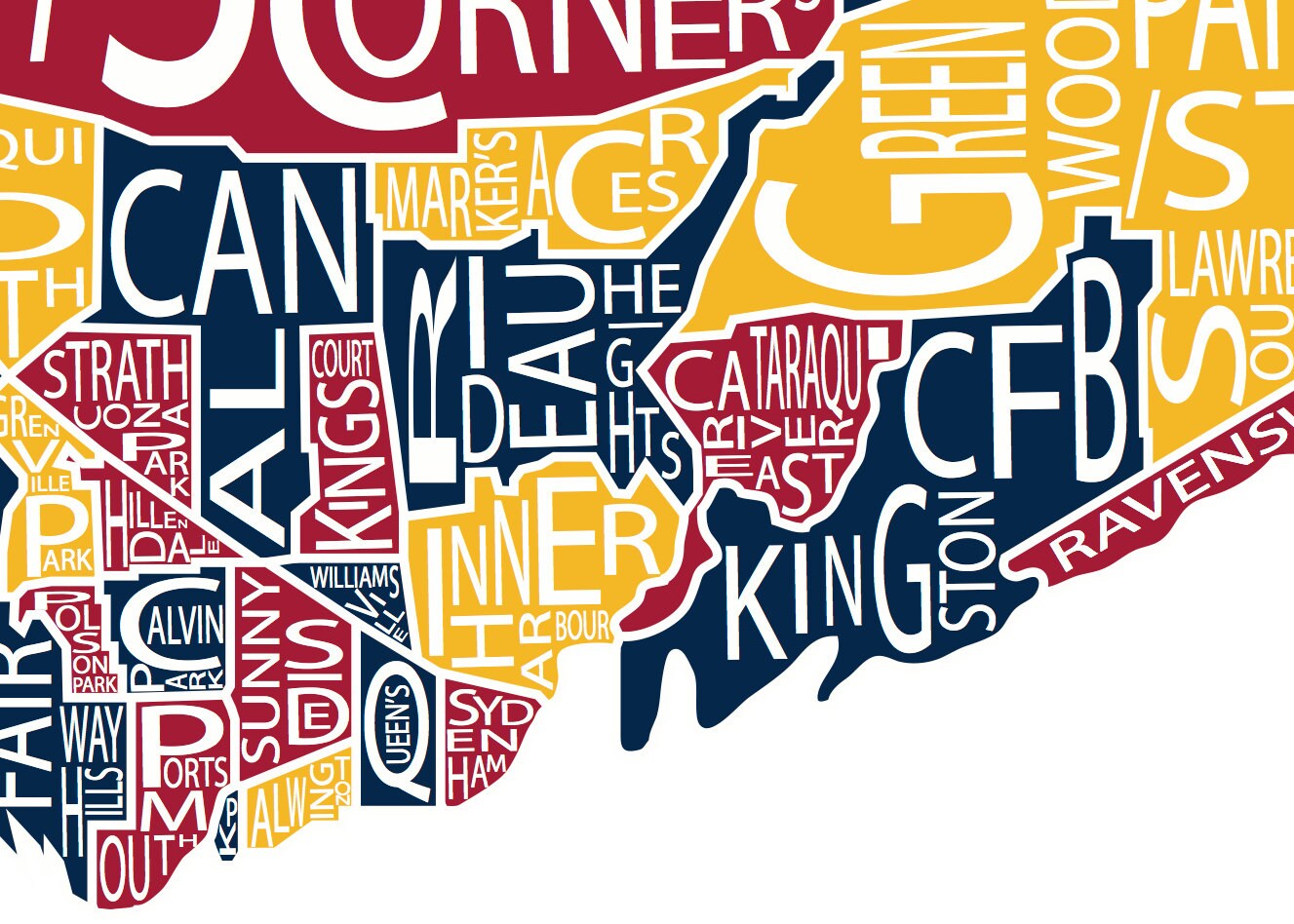 Typographic Map of Kingston Ontario City Map Print | Etsy