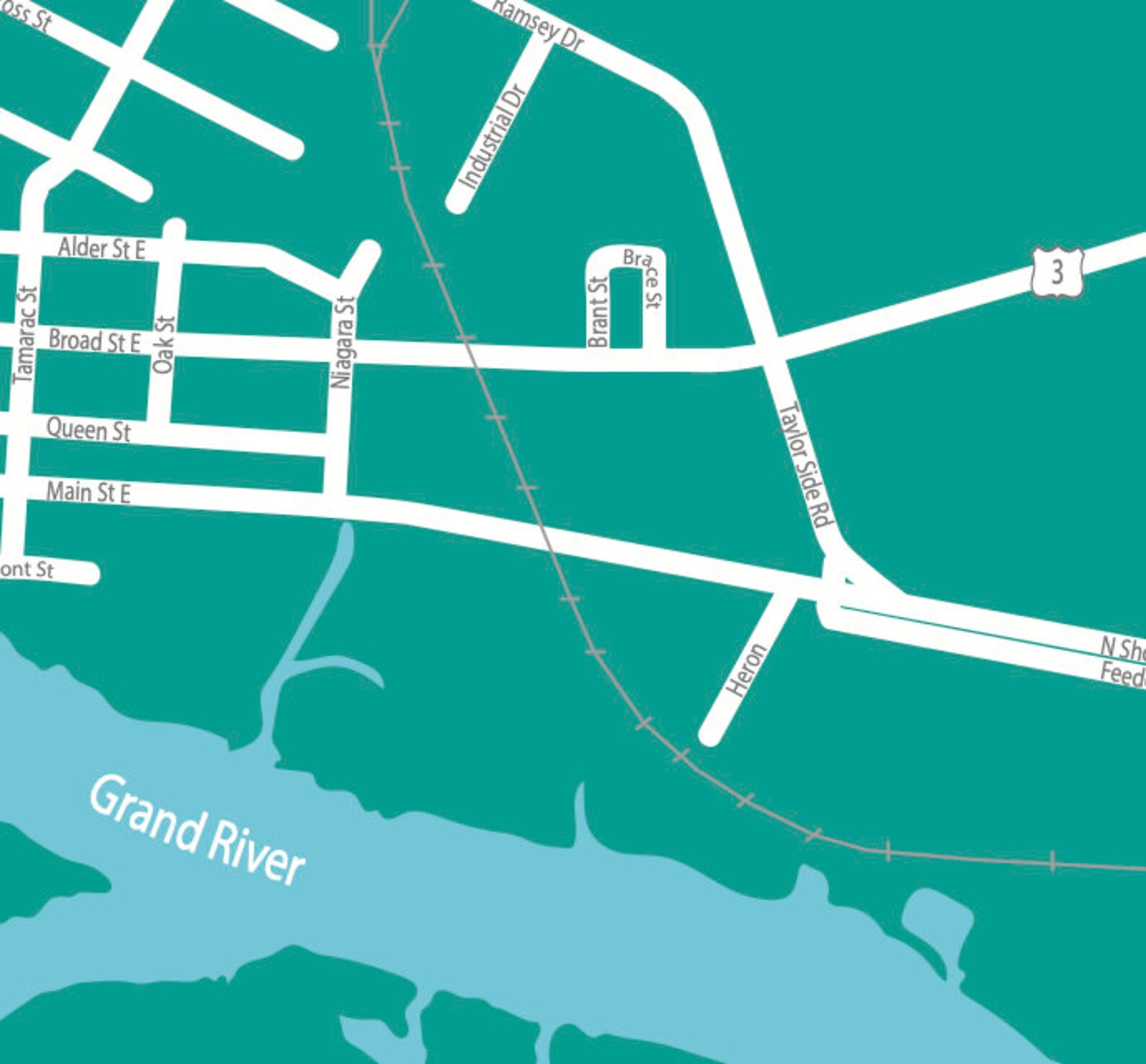 Typographic Map of Dunnville Ontario Haldimand County Etsy