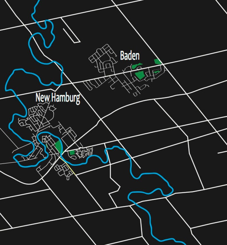 Typographic Map of Wilmot Township Region of Waterloo Etsy