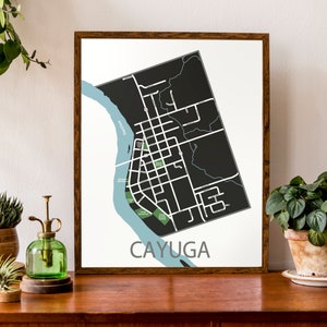Carte typographique de Cayuga, Ontario | | du comté de Haldimand Carte de la ville Imprimer | carte du Canada | | d’affiche de carte personnalisée Impression de carte personnalisée