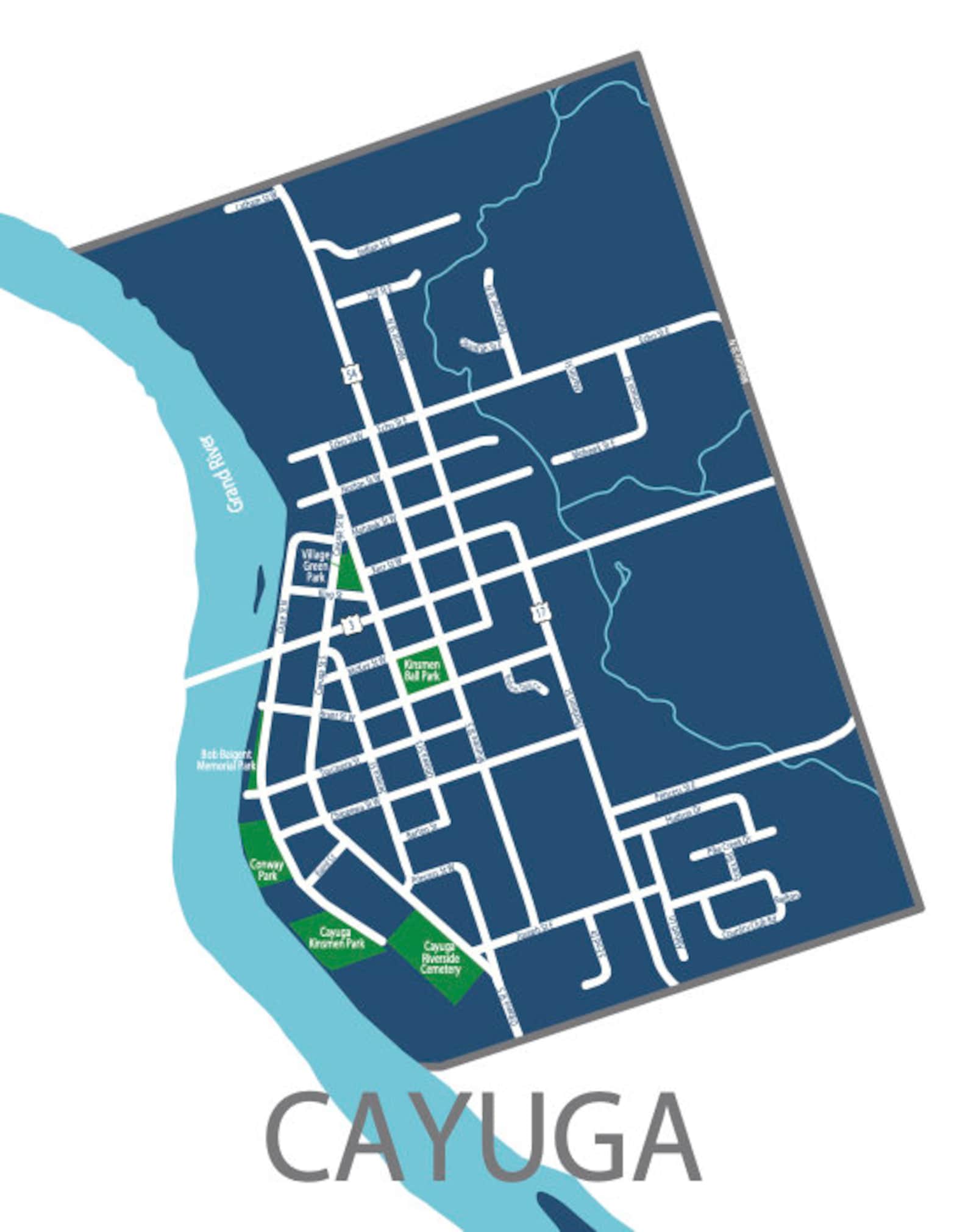 Typographic Map of Hagersville Ontario Haldimand County Etsy