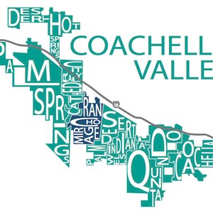 Typographic Map of the Coachella Valley in California USA Map Print United States Map Poster Custom Map Poster Personalized Map Art image 7