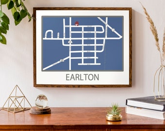 Typographic Map of Earlton Ontario | Armstrong Township |  Timiskaming District  | Home Town Map |Custom Map Poster | Personalized Map Print