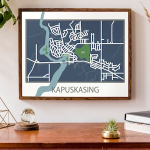 Carte typographique de Kapuskasing, Ontario | | du district de Cochrane Carte de la ville Imprimer | carte du Canada | | d’affiche de carte personnalisée Impression de carte personnalisée