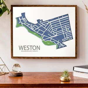 Carte typographique de Weston, Toronto, Ontario | Carte des quartiers de Toronto | | d’impression de cartes modernes | d’affiche de carte personnalisée Art cartographique personnalisé