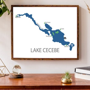 Carte typographique du lac Cecebe, Ontario | Hautes-terres d'Almaguin | District de Parry Sound | Voie navigable de la rivière Magnetawan | Carte du pays des chalets