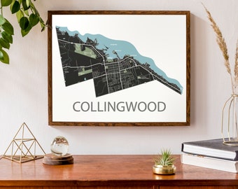 Typographic Map of Collingwood | Ontario Map Poster | City Map Print | Canadian Map | Custom Map Poster | Personalized Map Print