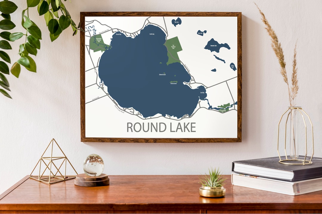 Typographic Map of Round Lake, Ontario, Canada Killaloe, Hagarty
