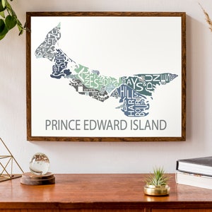 Carte typographique de l’île-du-Prince-Édouard | Carte de l’Île-du-Prince-Édouard, Canada | Carte provinciale | carte canadienne | | d’affiche de carte personnalisée Impression de carte personnalisée