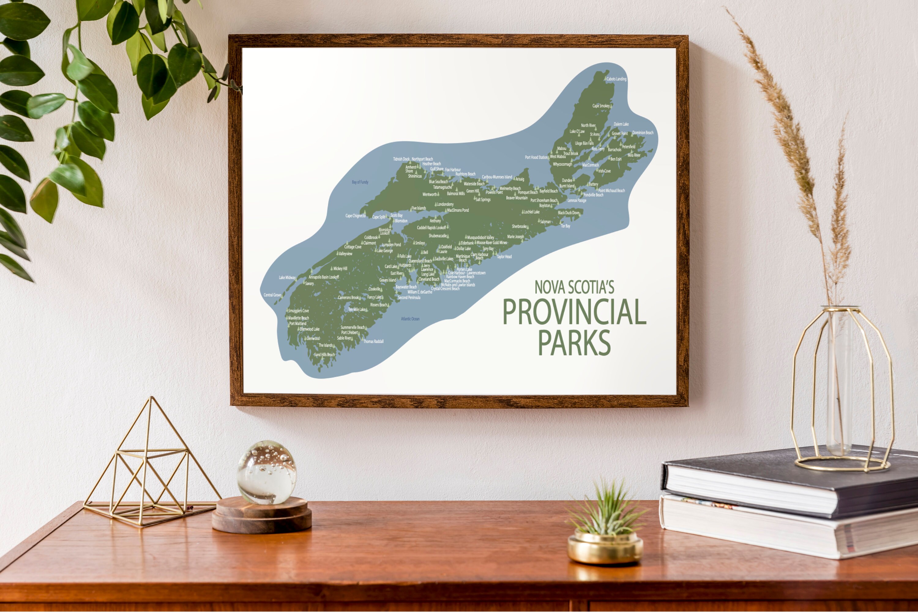 Ns Provincial Parks Map Typographic Map Of Provincial Parks In Nova Scotia Nova | Etsy